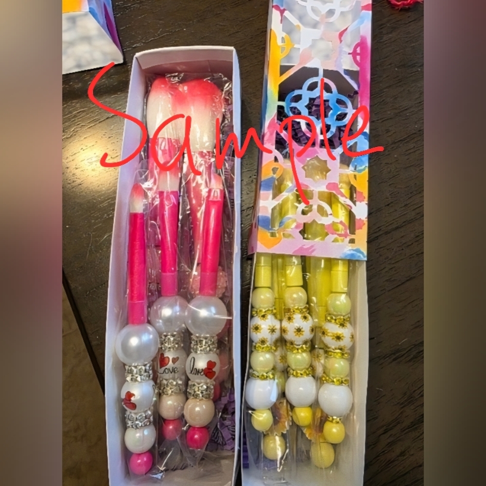 Handcafted Lampwork Beaded Make Up Brush Set With Gift Box & Tag - NIP - Picture 6 of 6